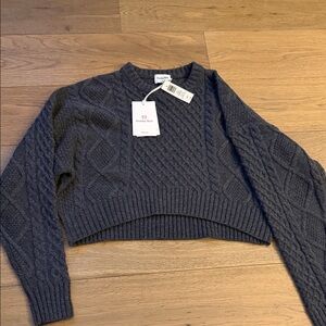 Aritzia Dark Gray Cable Knit Sweater